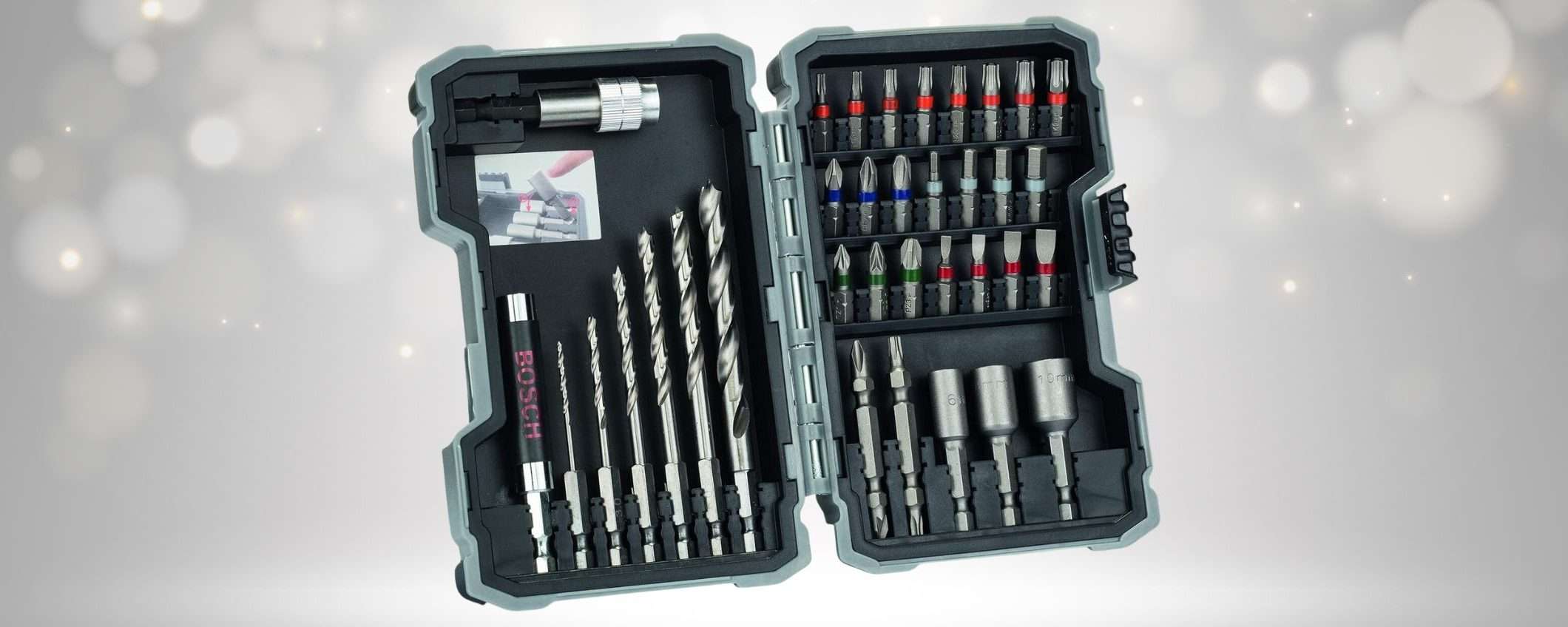 Set di punte e bit di avvitamento Bosch da 35 pezzi in maxi sconto (-43%) Set di punte e bit di avvitamento Bosch da 35 pezzi in maxi sconto (-43%)