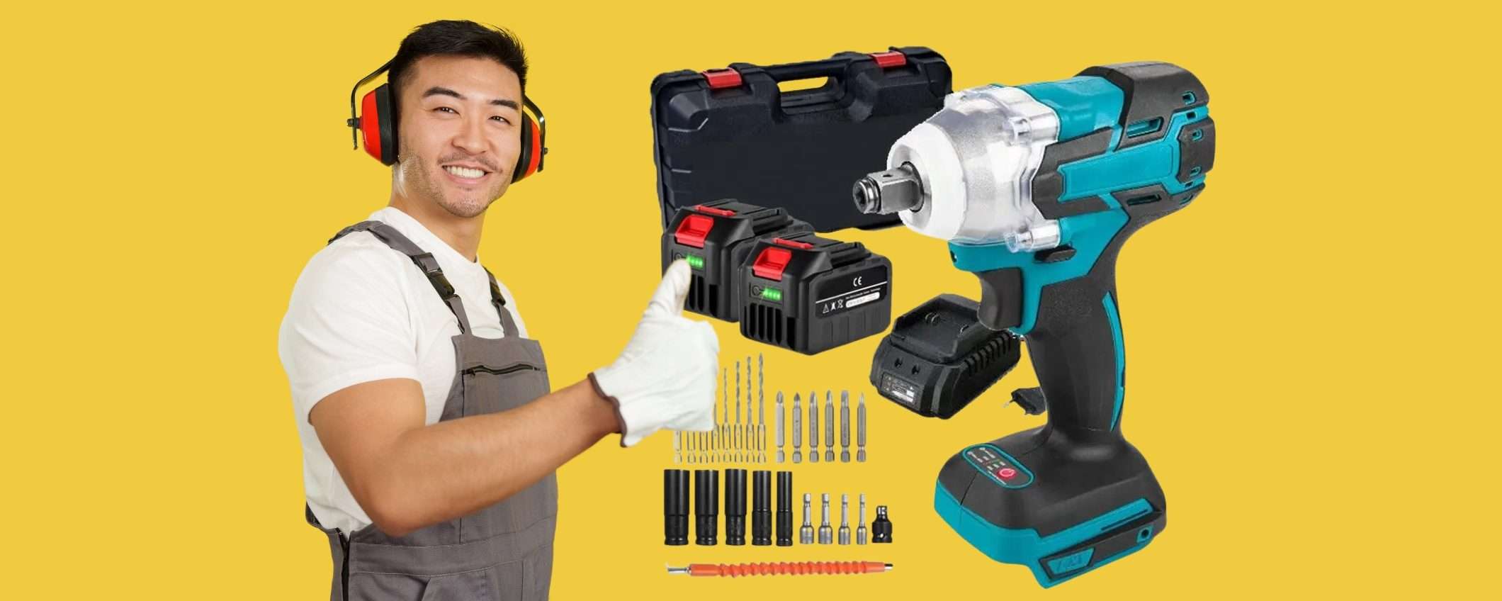Avvitatore a impulsi con 2 batterie, valigetta e tanti accessori (69€) Avvitatore a impulsi con 2 batterie, valigetta e tanti accessori (69€)
