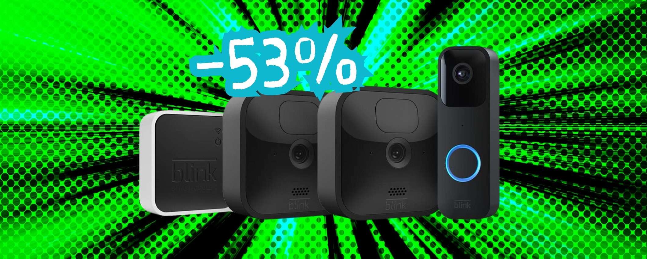 Blink Outdoor: kit di sorveglianza completo con 2 videocamere e videocitofono Blink Outdoor: kit di sorveglianza completo con 2 videocamere e videocitofono