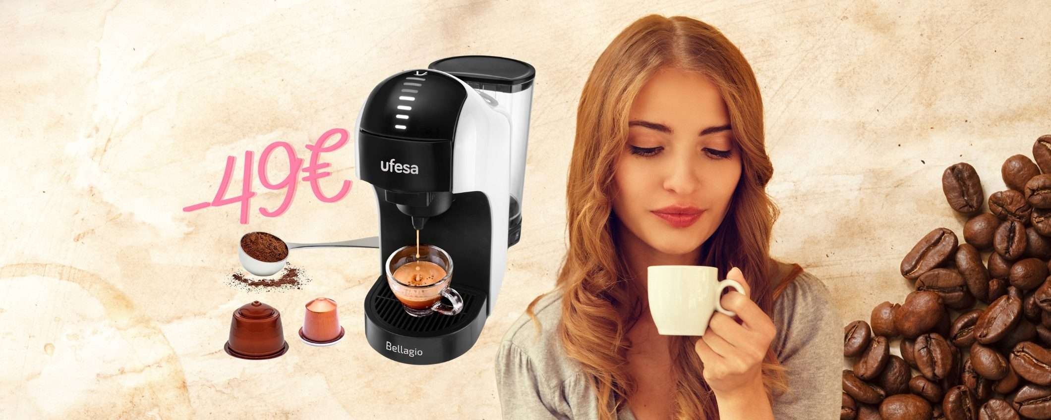 Caffè buonissimo come al bar con la macchina per espresso Ufesa Bellagio Caffè buonissimo come al bar con la macchina per espresso Ufesa Bellagio
