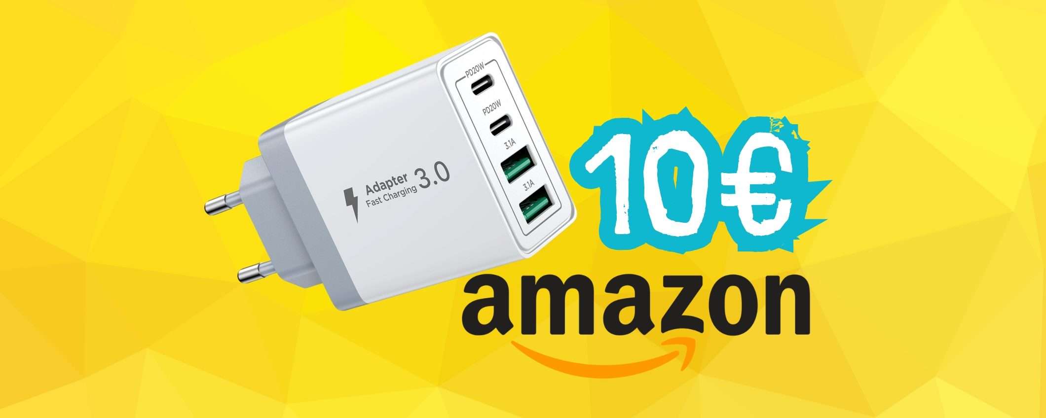 Caricatore USB da 40W super veloce e con 4 porte a soli 10€ Caricatore USB da 40W super veloce e con 4 porte a soli 10€