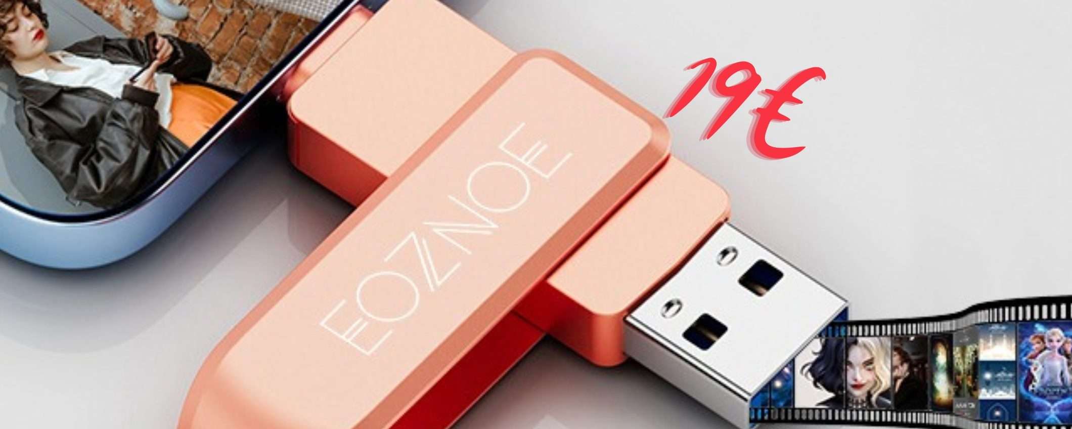 Chiavetta USB da 128GB con 2 connettori, anche per smartphone (19€) Chiavetta USB da 128GB con 2 connettori, anche per smartphone (19€)
