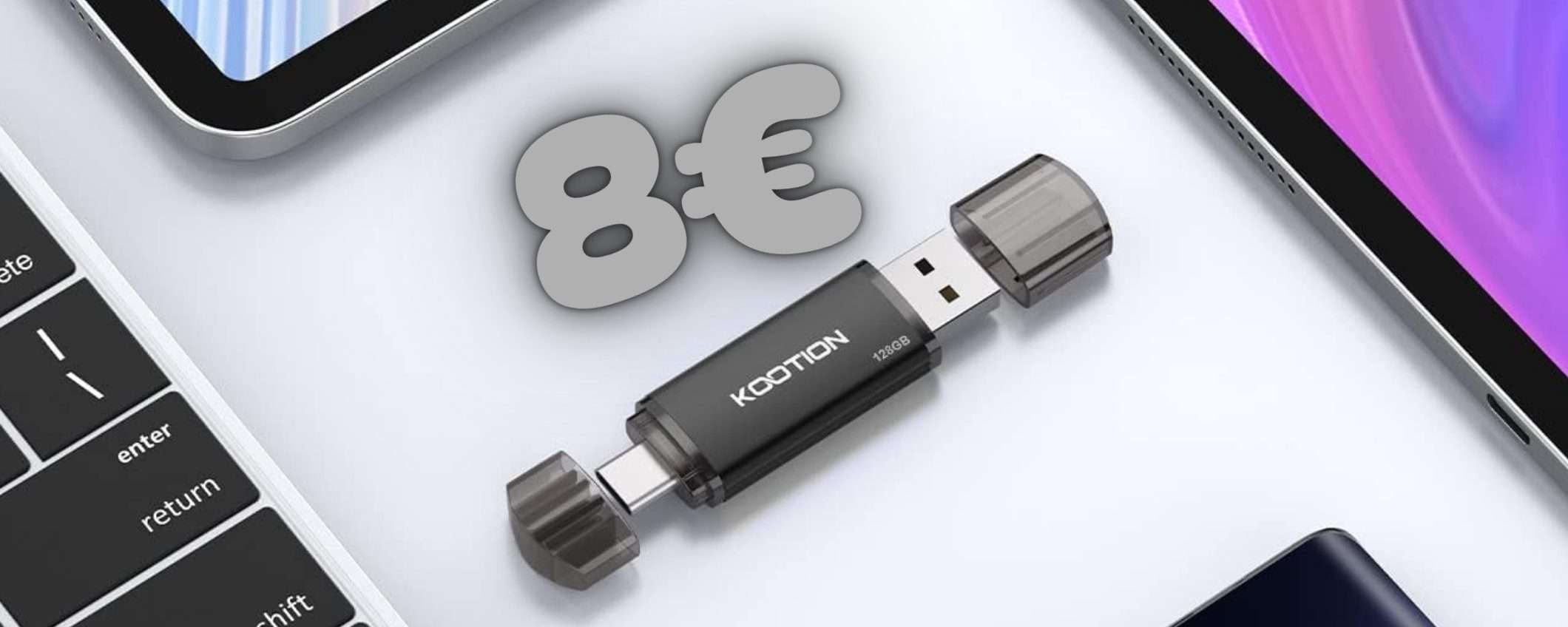 Chiavetta USB da 128GB per PC e dispositivi mobili a soli 8€ Chiavetta USB da 128GB per PC e dispositivi mobili a soli 8€