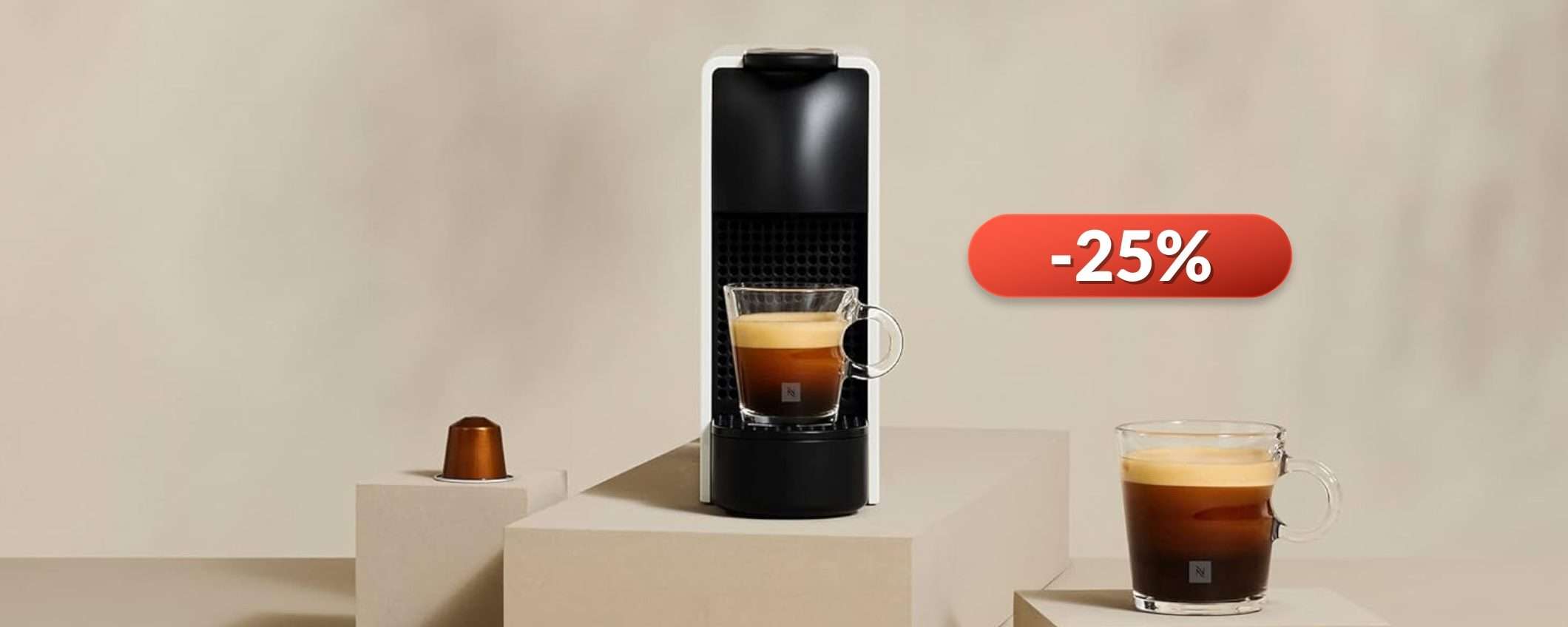 Nespresso Essenza Mini in design e nel prezzo: 90€ di caffè in REGALO Nespresso Essenza Mini in design e nel prezzo: 90€ di caffè in REGALO