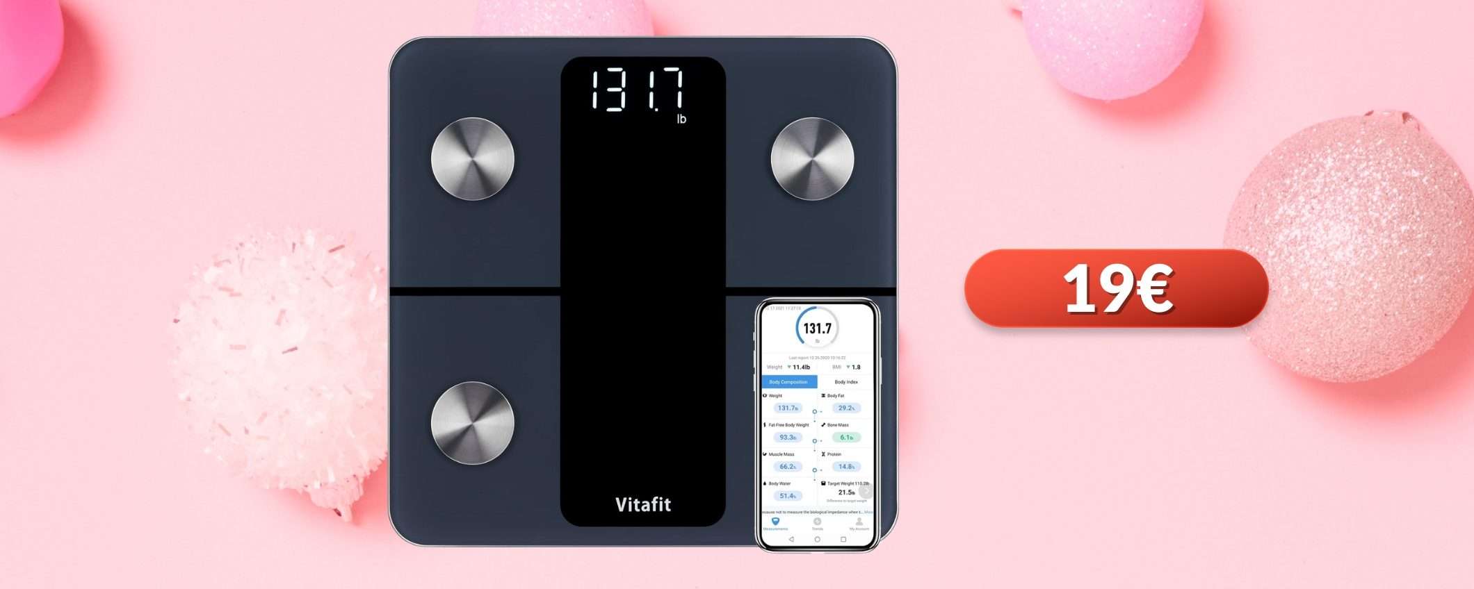 Bilancia Smart ti aiuta a capire come sei fatto, 19€ con sconto doppio Bilancia Smart ti aiuta a capire come sei fatto, 19€ con sconto doppio