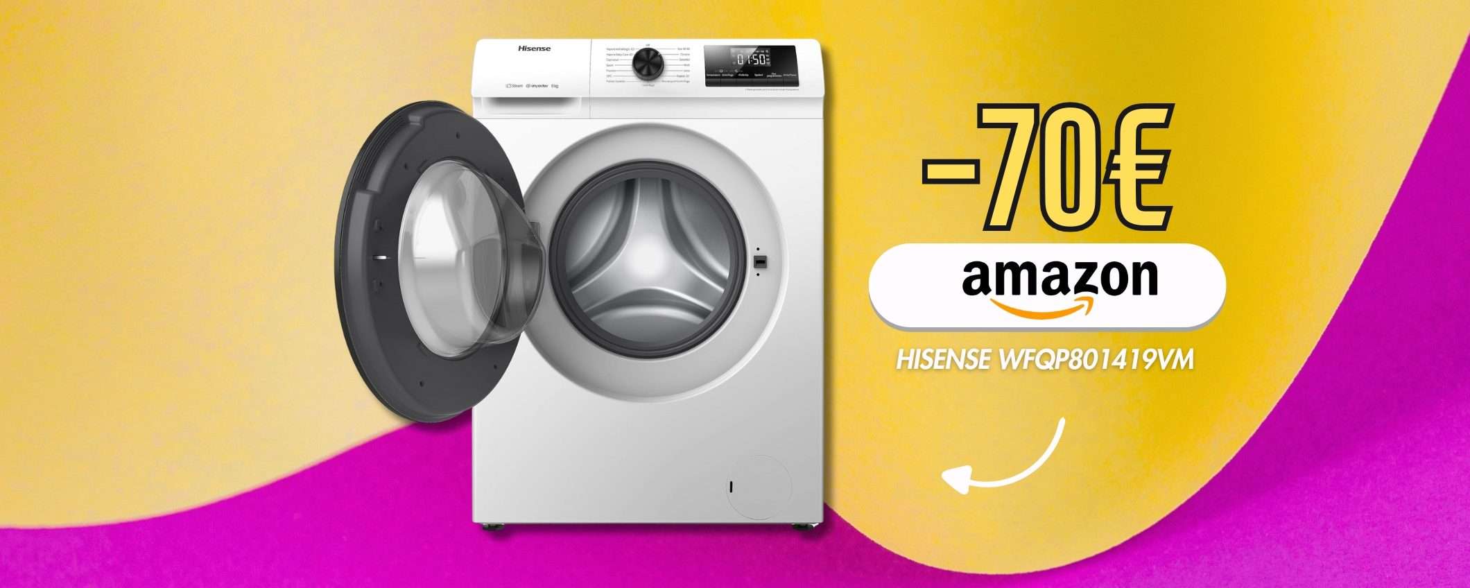 Lavatrice Hisense per vestiti come nuovi: 15 programmi e cesto 8KG Lavatrice Hisense per vestiti come nuovi: 15 programmi e cesto 8KG