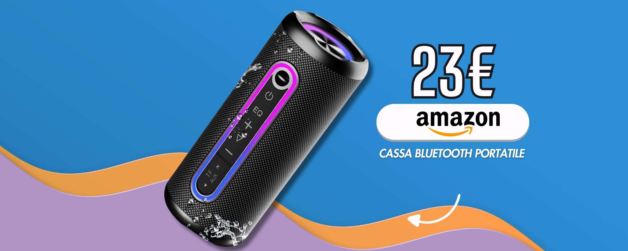 Cassa Bluetooth 30W con sistema 5.4 e batteria a lunga durata, soli 23€ Cassa Bluetooth 30W con sistema 5.4 e batteria a lunga durata, soli 23€