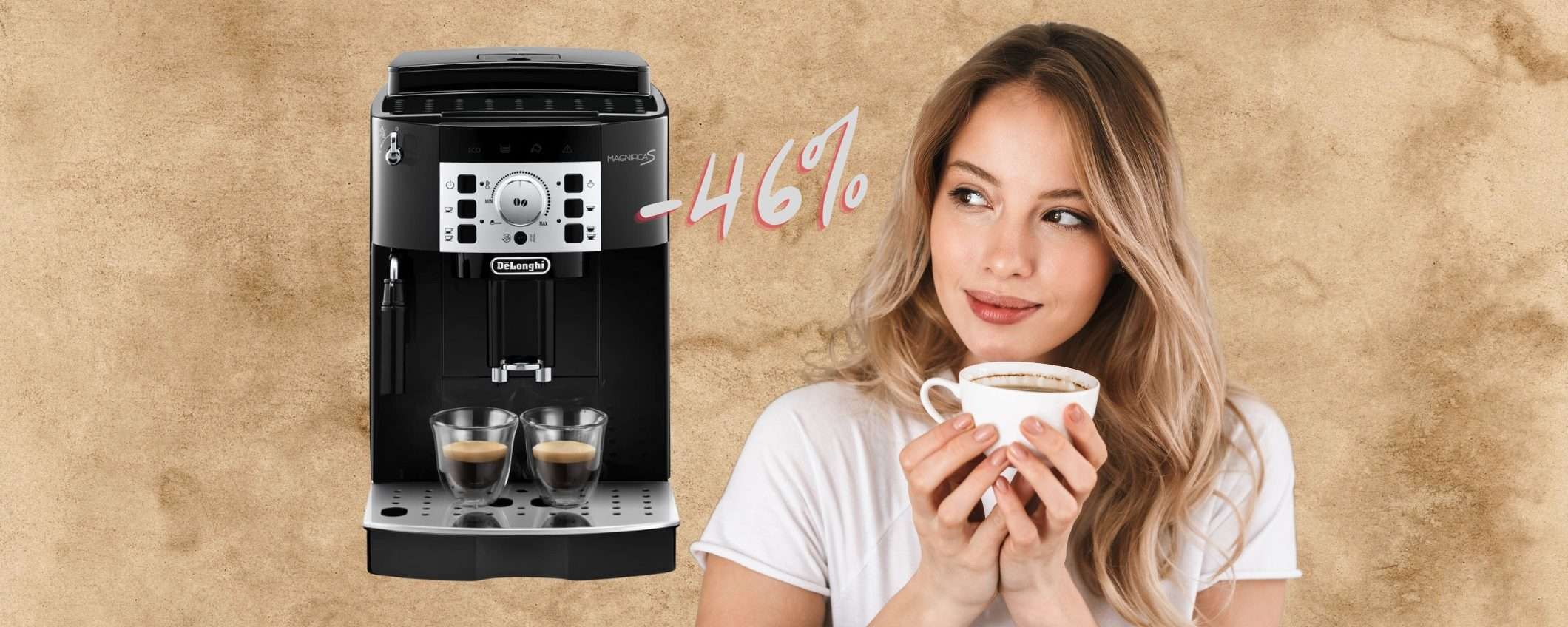 De'Longhi Magnifica S con macinacaffè integrato e display intuitivo (-46%) De'Longhi Magnifica S con macinacaffè integrato e display intuitivo (-46%)