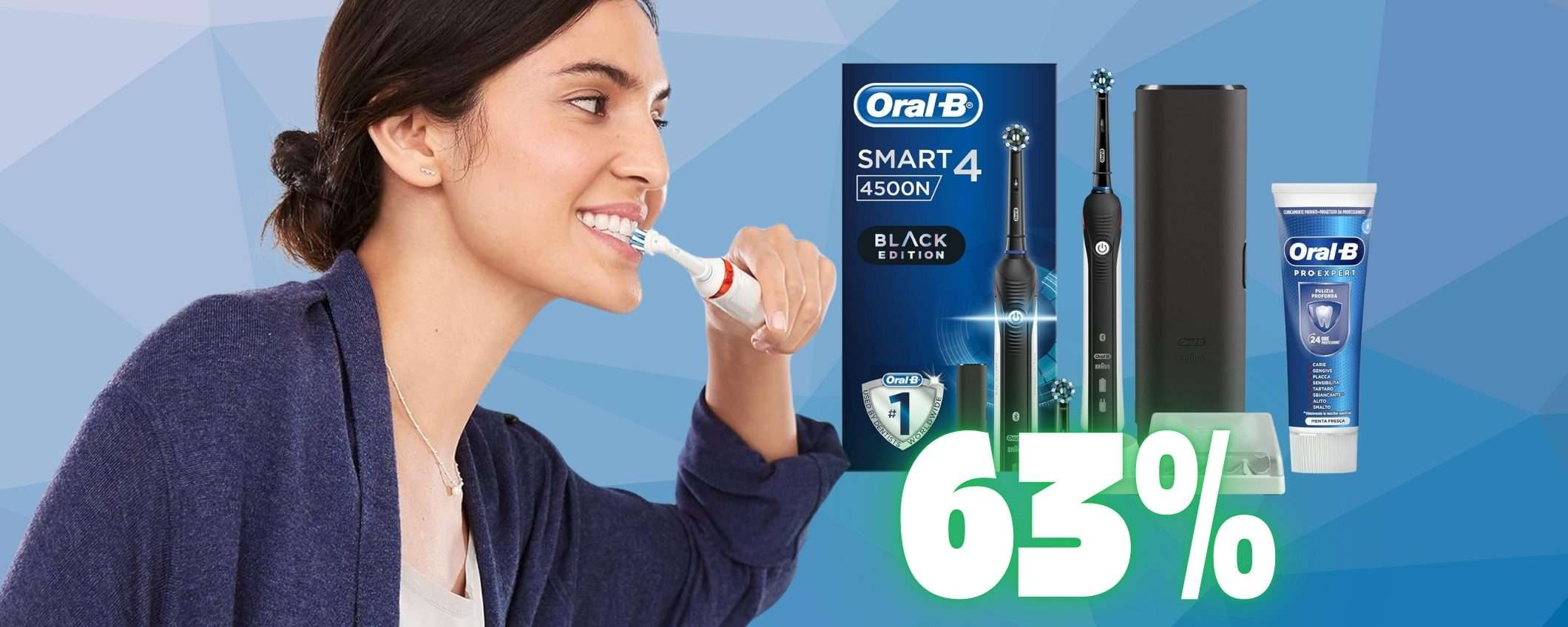 Denti più bianchi in 2 settimane con Oral-B Smart 4, ora in sconto del 63% Denti più bianchi in 2 settimane con Oral-B Smart 4, ora in sconto del 63%