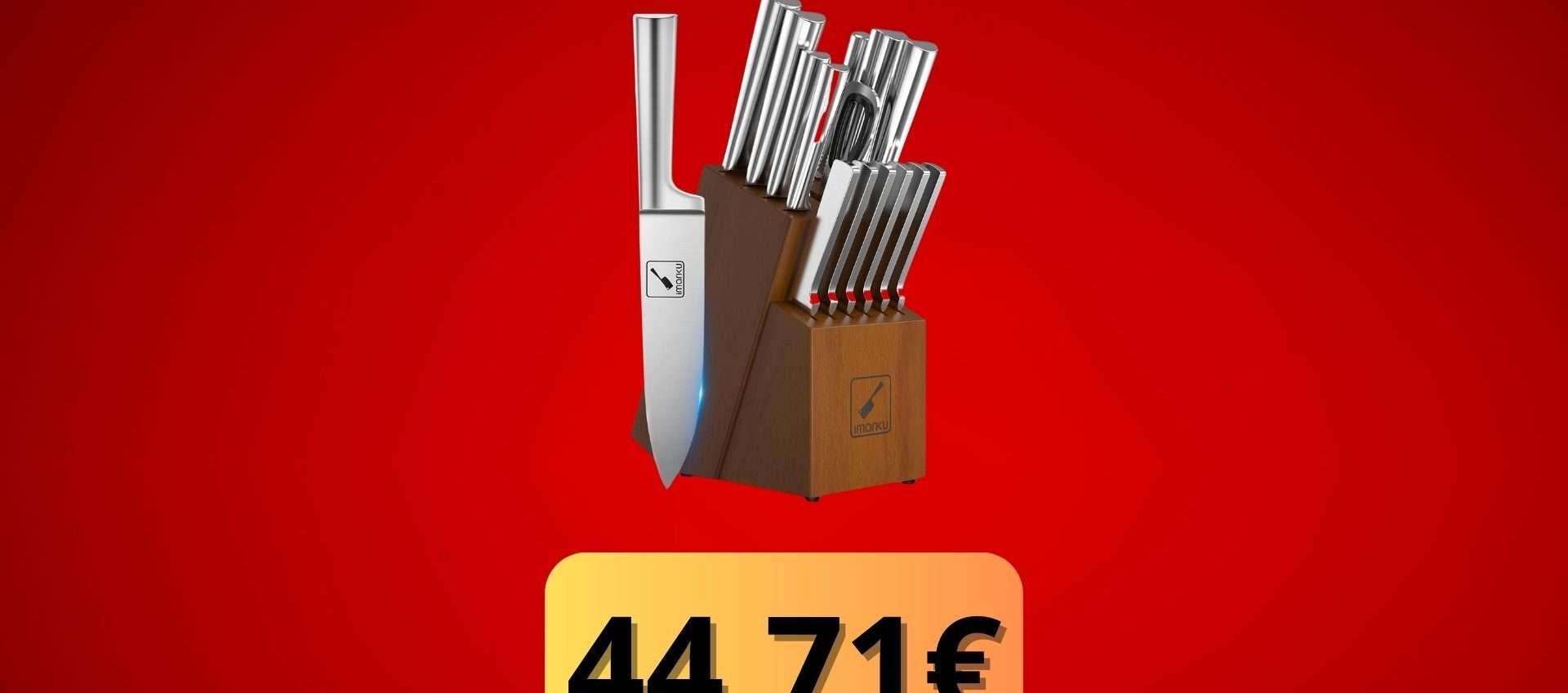 Set di coltelli professionali Imarku, follia Amazon: da 99 a soli 44,71€ con il coupon Set di coltelli professionali Imarku, follia Amazon: da 99 a soli 44,71€ con il coupon