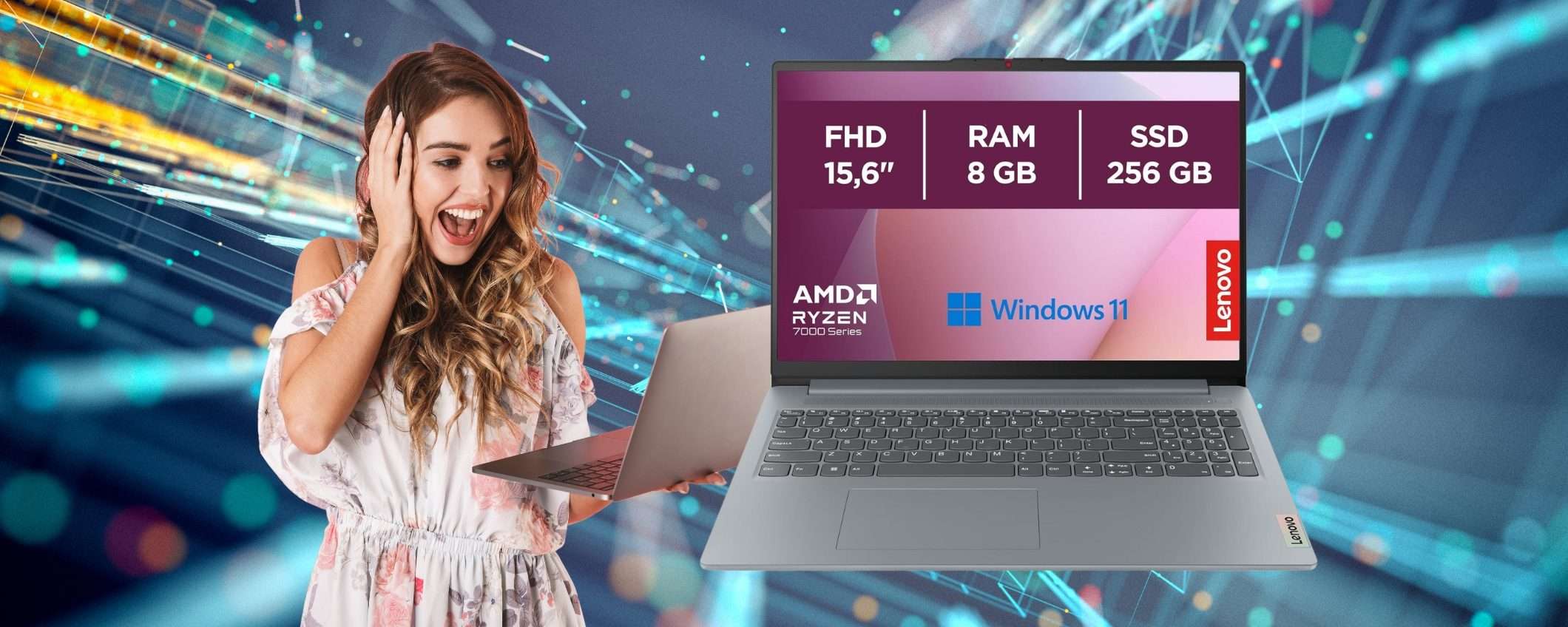 Lenovo IdeaPad Slim 3 da 15,6” con AMD Ryzen 3 scende al minimo storico Lenovo IdeaPad Slim 3 da 15,6” con AMD Ryzen 3 scende al minimo storico