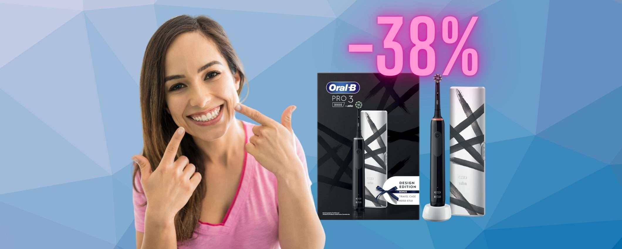 Oral-B Pro 3 con custodia da viaggio edizione design a un prezzo speciale Oral-B Pro 3 con custodia da viaggio edizione design a un prezzo speciale