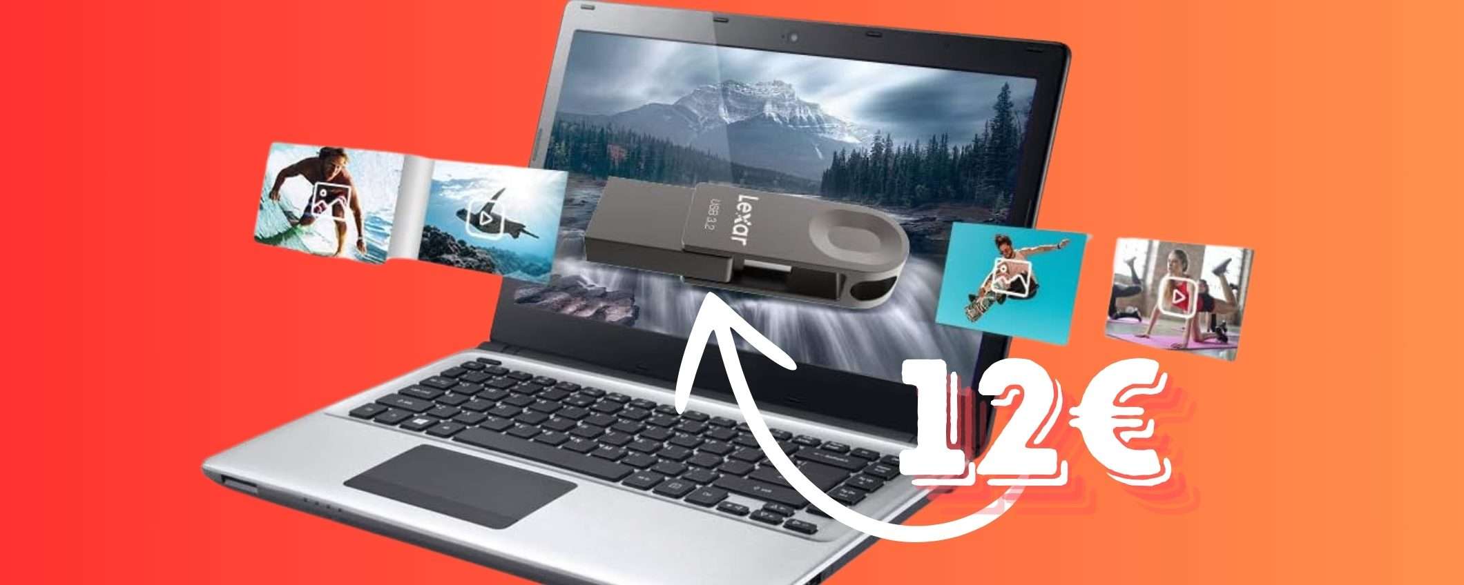 Solo 12€ per la chiavetta USB Lexar da 64GB (offerta a tempo Amazon) Solo 12€ per la chiavetta USB Lexar da 64GB (offerta a tempo Amazon)