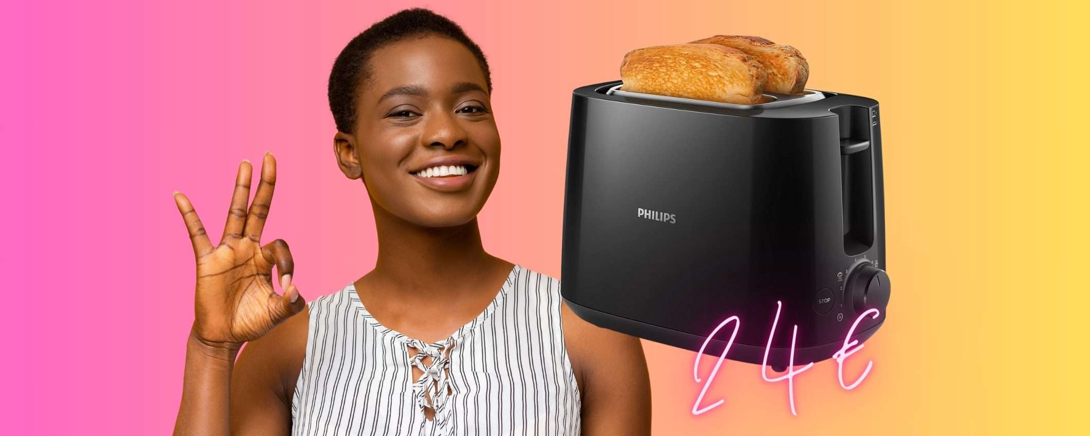 Tostapane Philips da 2 fette e con 8 impostazioni oggi tuo a soli 24€ Tostapane Philips da 2 fette e con 8 impostazioni oggi tuo a soli 24€