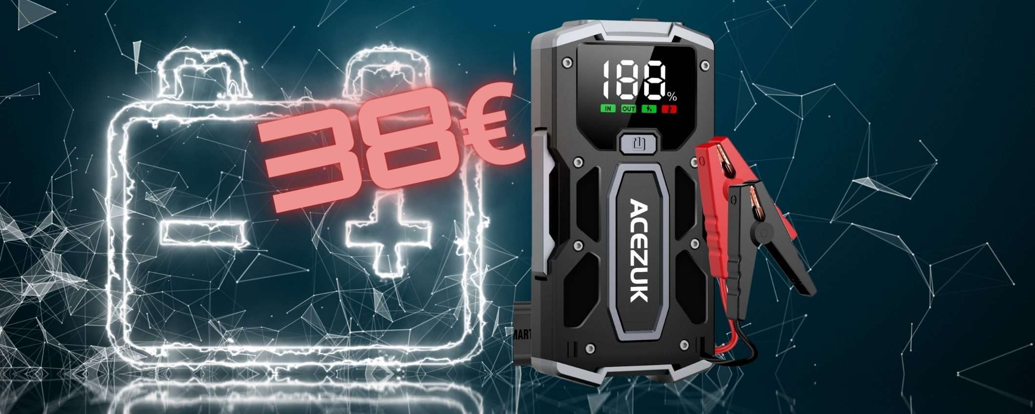 Viaggia sereno con questo avviatore di emergenza per batteria auto a 38€ Viaggia sereno con questo avviatore di emergenza per batteria auto a 38€