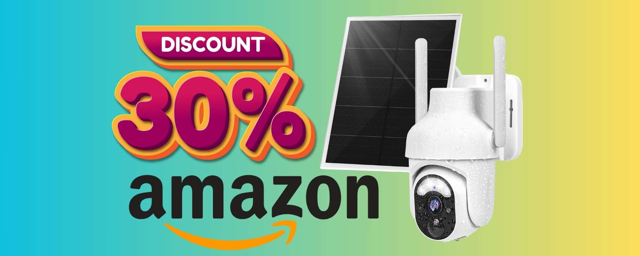Videocamera di sicurezza WiFi con pannello solare e Sim al 30% in meno Videocamera di sicurezza WiFi con pannello solare e Sim al 30% in meno