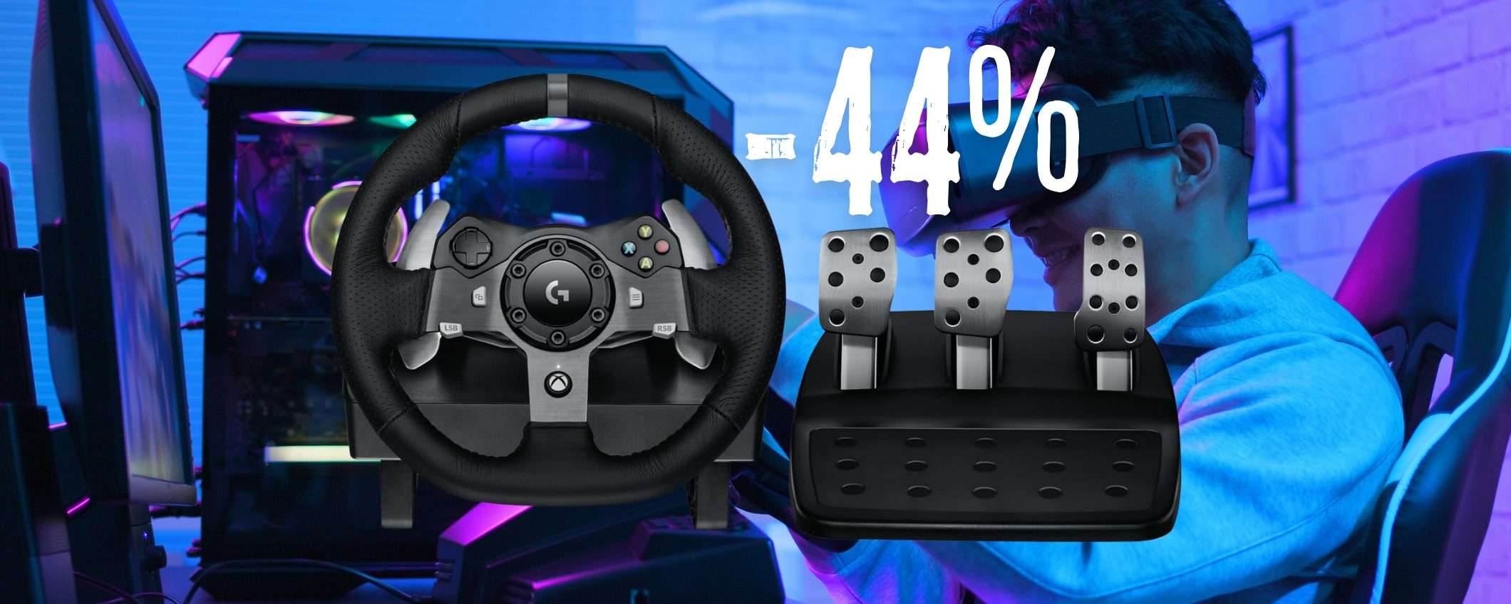Volante da corsa e pedali Logitech Driving Force G920 per sentirti un pilota Volante da corsa e pedali Logitech Driving Force G920 per sentirti un pilota