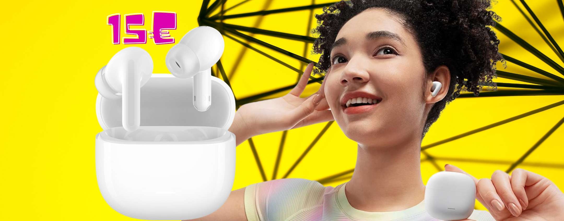 Xiaomi Redmi Buds 6 Lite, Auricolari In-ear Bluetooth, Cancellazione Rumore Ibrida, Bianco