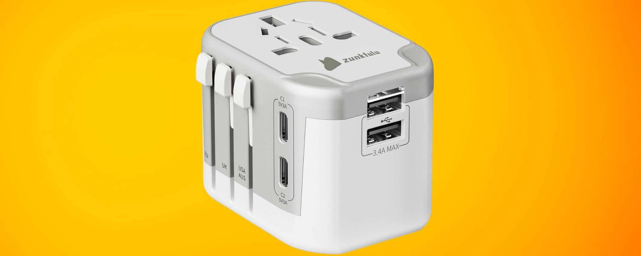 Adattatore da viaggio universale 5-in-1: TRIPLO SCONTO su Amazon Adattatore da viaggio universale 5-in-1: TRIPLO SCONTO su Amazon