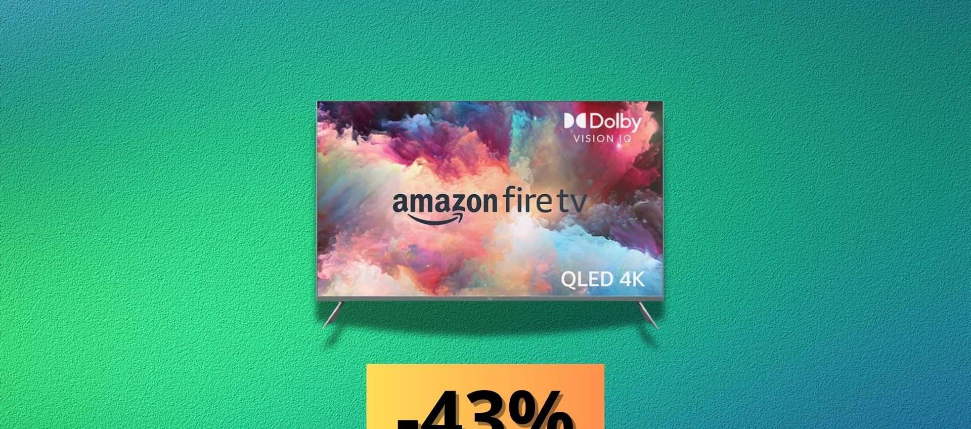 Amazon Fire TV Omni QLED: Smart TV 4K con Alexa, sconto del 43% Amazon Fire TV Omni QLED: Smart TV 4K con Alexa, sconto del 43%