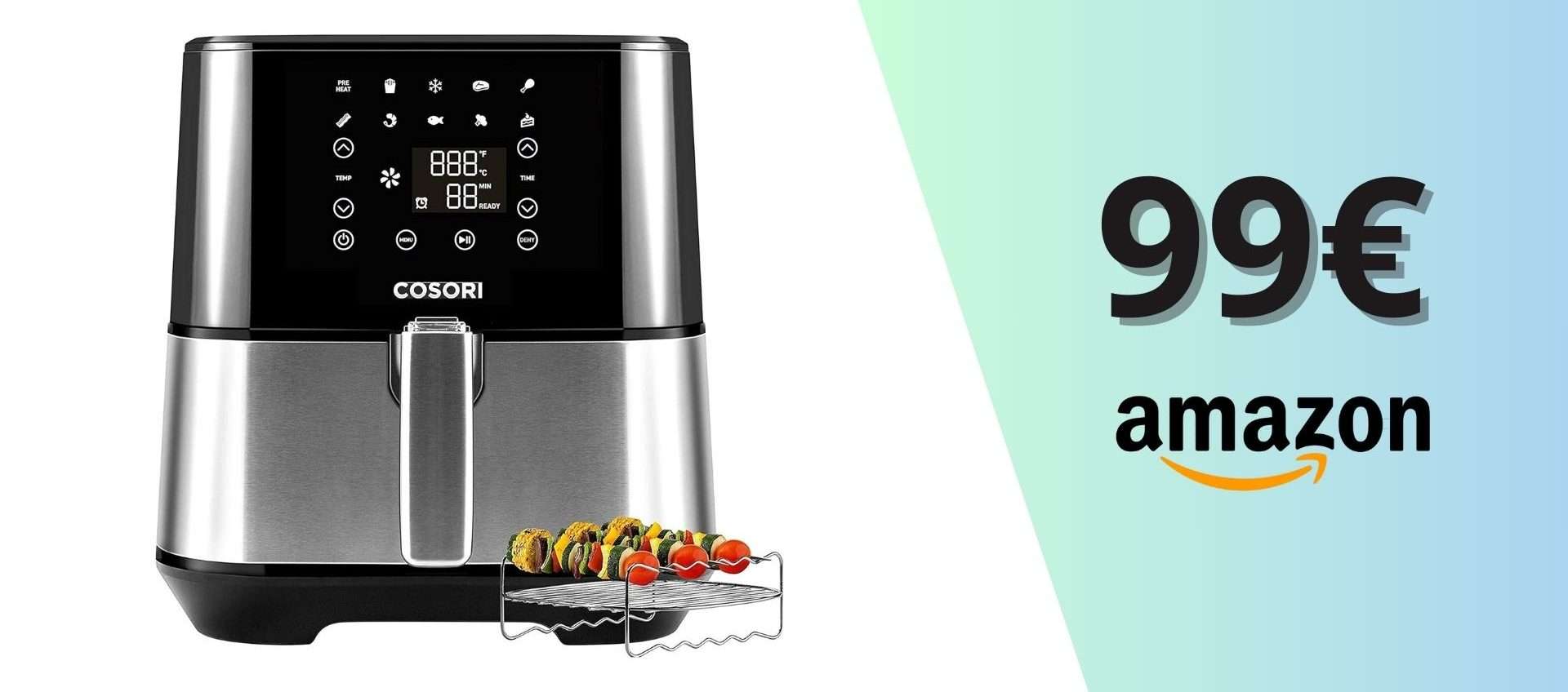 Friggitrice ad aria Cosori da 5,5L, sconto top: da 149 a soli 99 euro Friggitrice ad aria Cosori da 5,5L, sconto top: da 149 a soli 99 euro