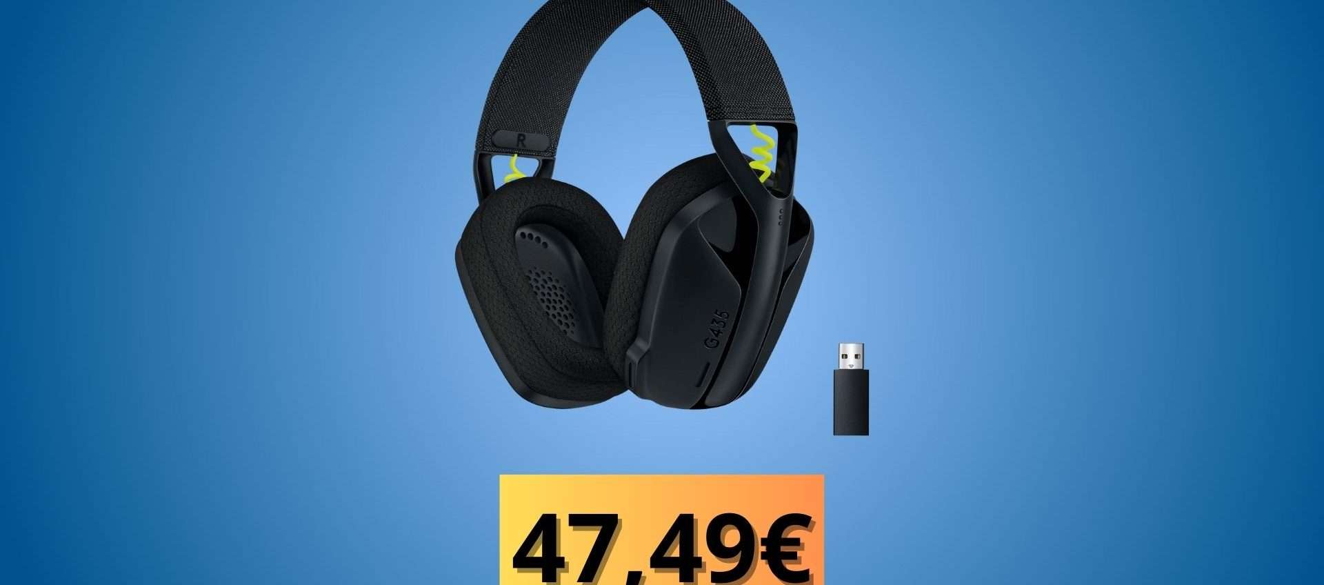 Logitech G435 Lightspeed: cuffie gaming wireless super leggere con maxi-sconto 46% Logitech G435 Lightspeed: cuffie gaming wireless super leggere con maxi-sconto 46%