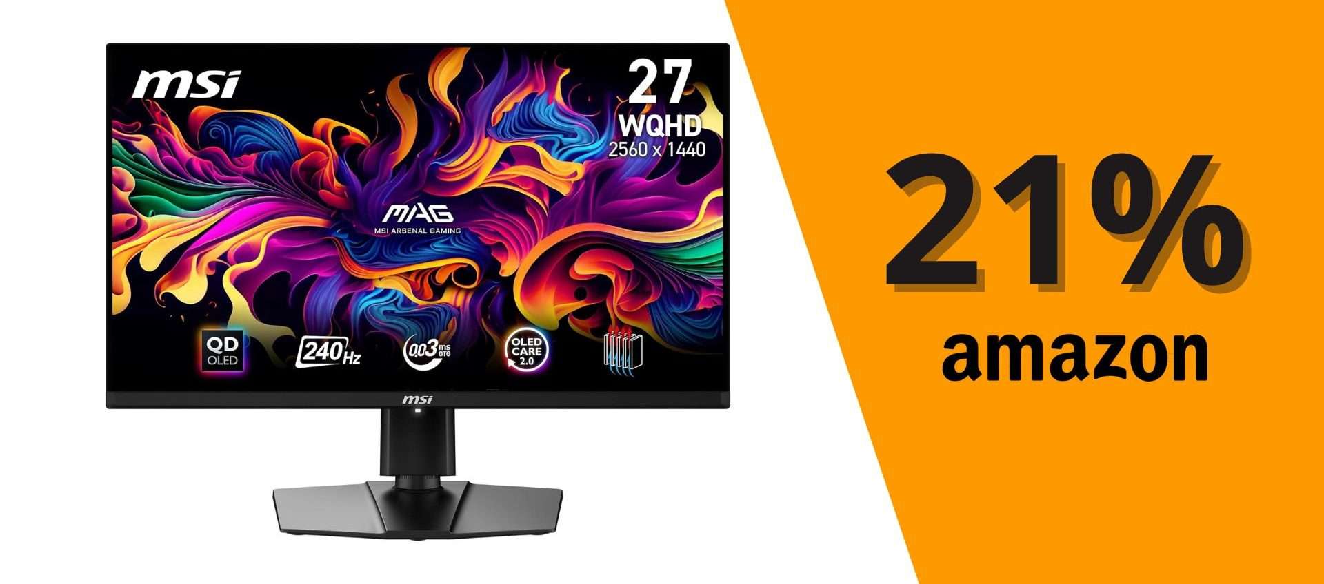 MSI MAG, splendido monitor gaming QD-OLED a soli 668,99€: risparmi il 21% MSI MAG, splendido monitor gaming QD-OLED a soli 668,99€: risparmi il 21%