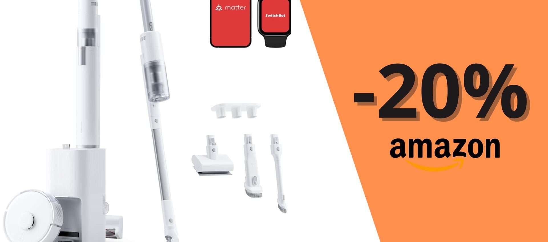 SUPER PREZZO SwitchBot: combo robot+aspirapolvere con sconto -20% SUPER PREZZO SwitchBot: combo robot+aspirapolvere con sconto -20%