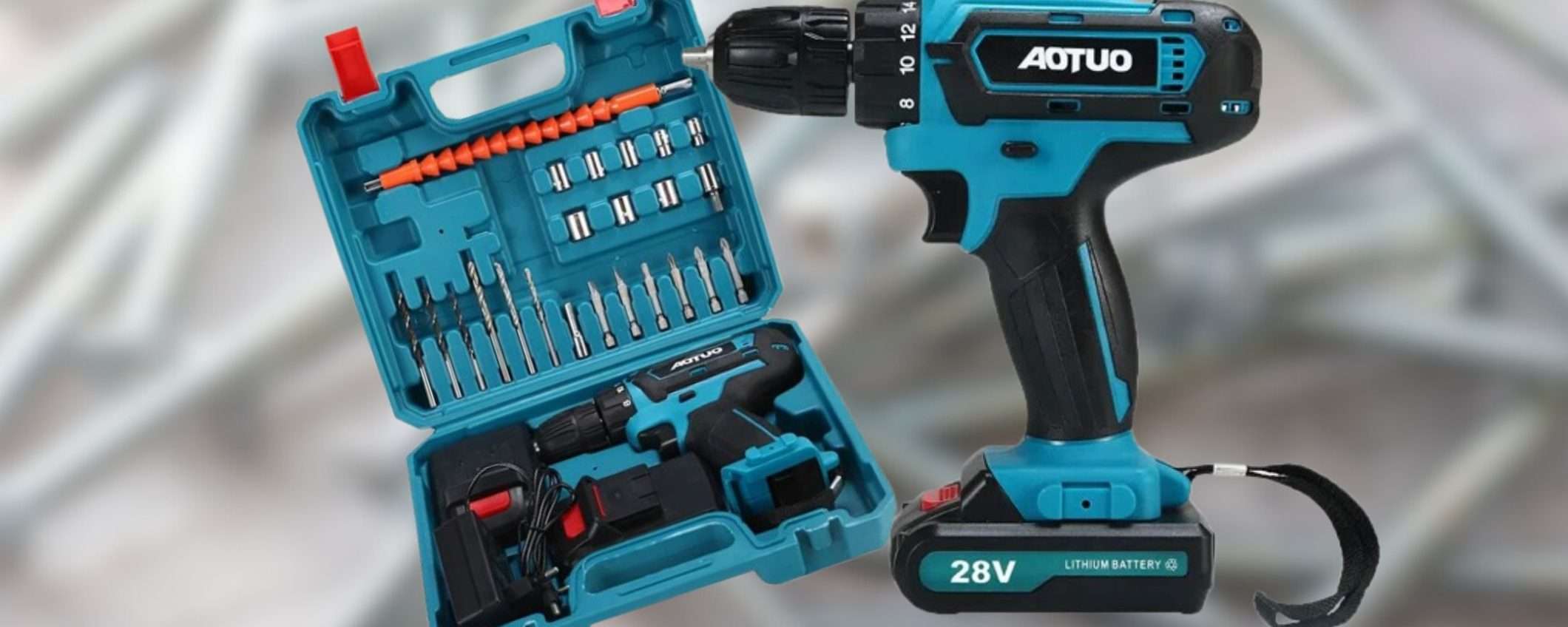 Trapano avvitatore, 2 batterie, 24 accessori e custodia: prezzo SHOCK (29€) Trapano avvitatore, 2 batterie, 24 accessori e custodia: prezzo SHOCK (29€)