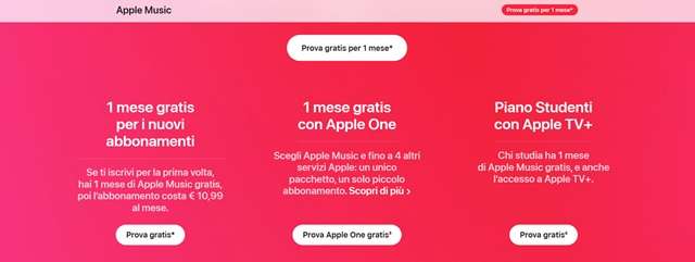 apple music prova gratis