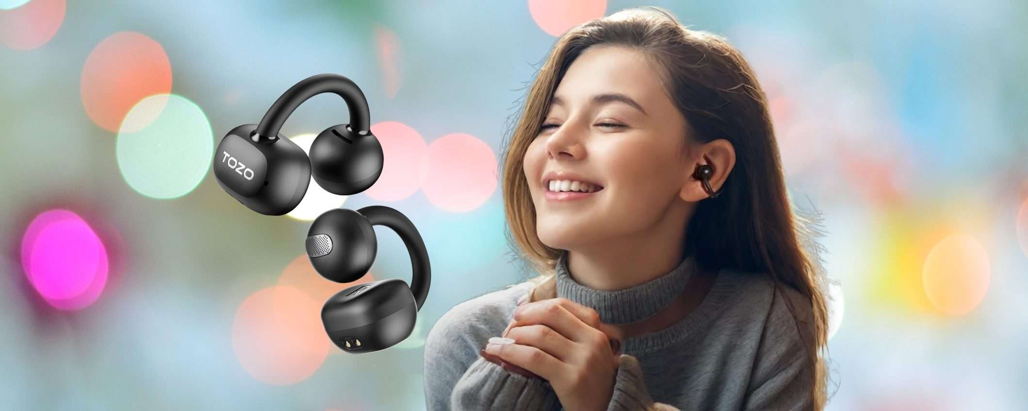 Auricolari wireless a clip per un comfort mai provato e 40 ore di autonomia Auricolari wireless a clip per un comfort mai provato e 40 ore di autonomia