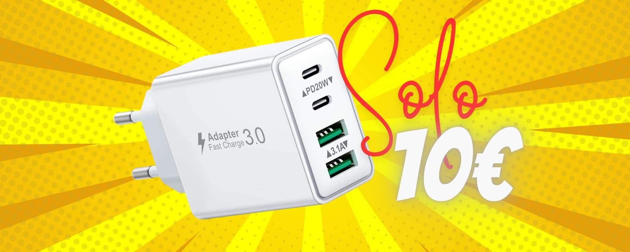 Caricatore USB da 40W e 4 porte in sconto folle a metà prezzo Caricatore USB da 40W e 4 porte in sconto folle a metà prezzo