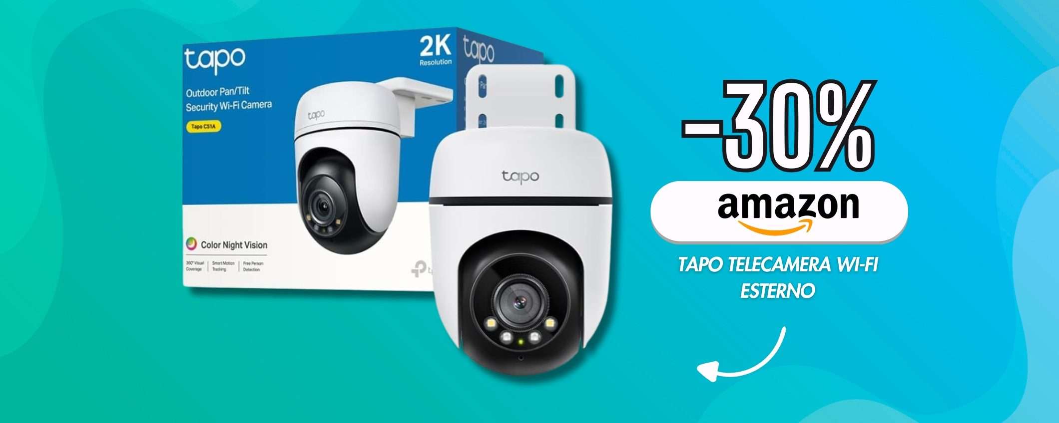 Telecamera WiFi esterno con visione 2K e colori anche di notte: è TAPO Telecamera WiFi esterno con visione 2K e colori anche di notte: è TAPO