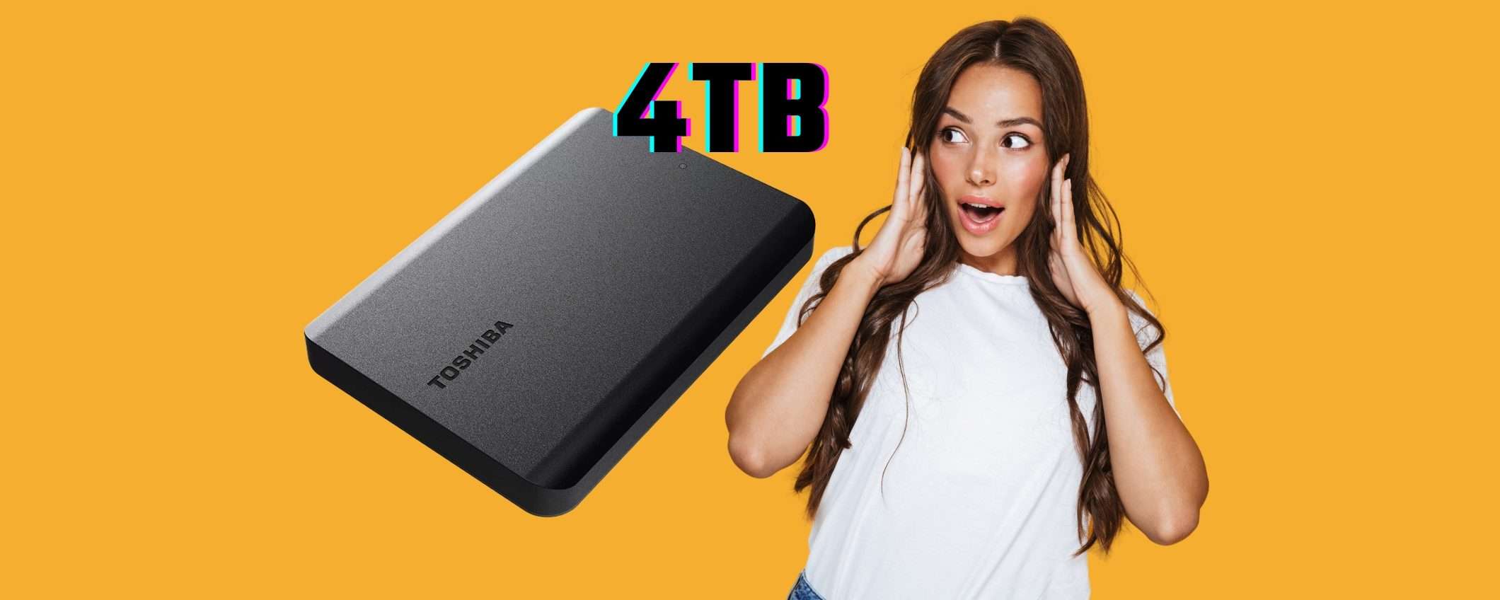 Hard Disk portatile Toshiba Canvio Basics da 4TB a un prezzo da capogiro Hard Disk portatile Toshiba Canvio Basics da 4TB a un prezzo da capogiro