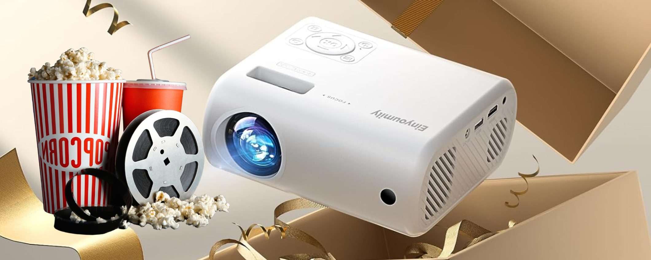 Mini proiettore portatile 4K per avere il cinema nel salotto di casa Mini proiettore portatile 4K per avere il cinema nel salotto di casa