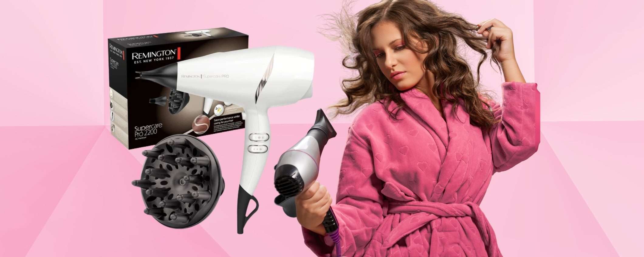 Remington: Phon professionale per asciugatura veloce e accessori inclusi Remington: Phon professionale per asciugatura veloce e accessori inclusi