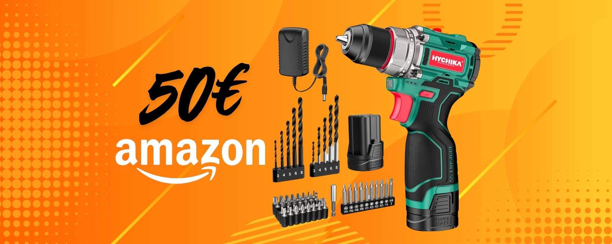 Trapano avvitatore a batteria con 53 accessori in offerta a tempo a soli 50€ Trapano avvitatore a batteria con 53 accessori in offerta a tempo a soli 50€