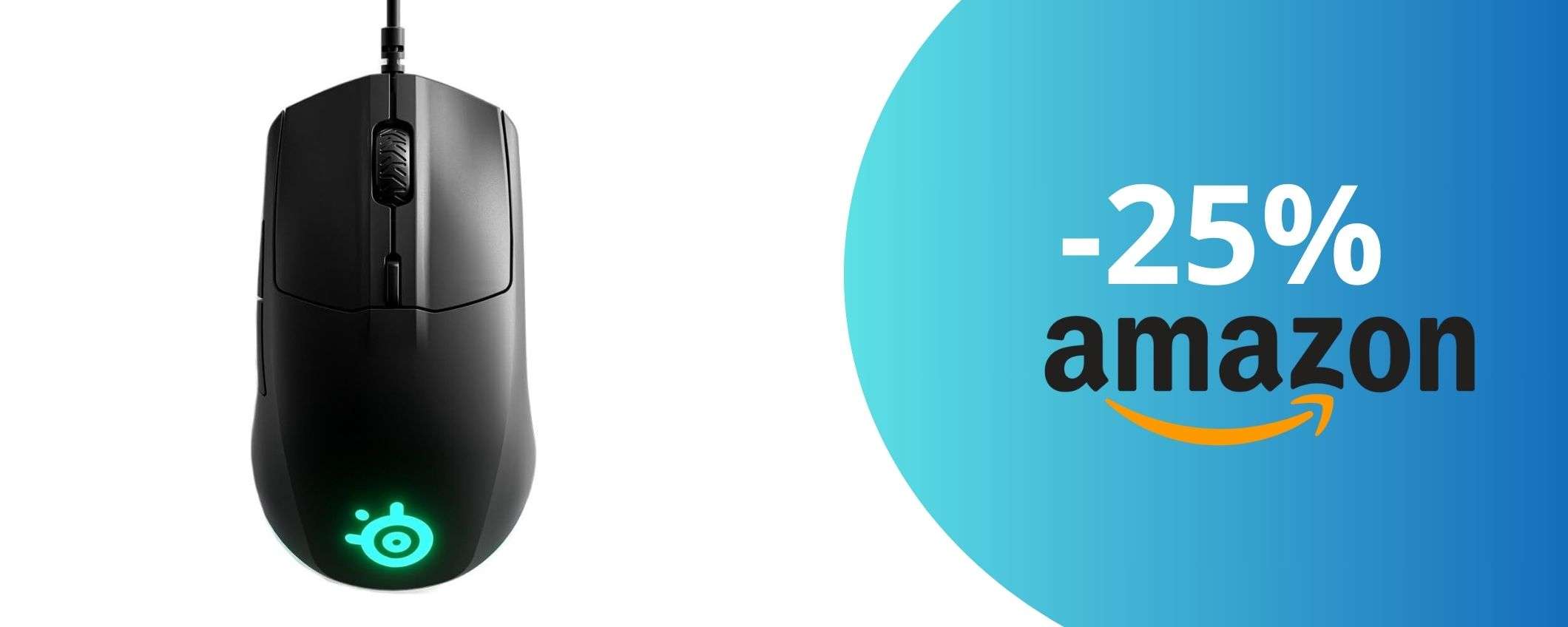 Mouse da Gaming leggero e preciso con sensore ottico avanzato: lo sconto da urlo Mouse da Gaming leggero e preciso con sensore ottico avanzato: lo sconto da urlo