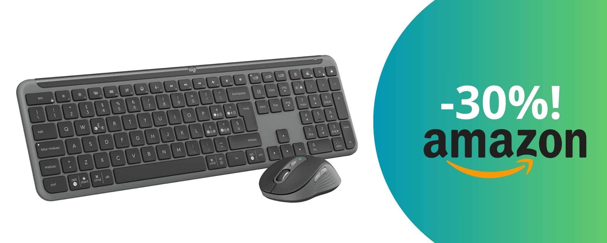 Eleganza, silenziosità e versatilità: mouse e tastiera wireless ad un prezzo imbattibile Eleganza, silenziosità e versatilità: mouse e tastiera wireless ad un prezzo imbattibile