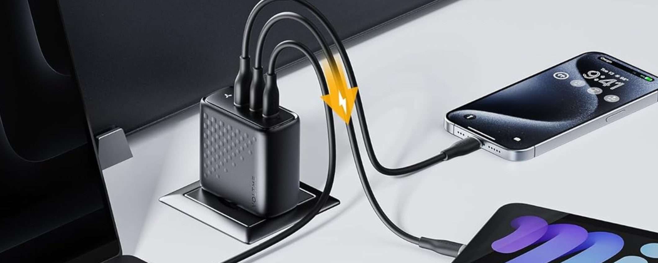 Caricatore USB-C 100W USB-C con 3 porte in doppio sconto su Amazon Caricatore USB-C 100W USB-C con 3 porte in doppio sconto su Amazon