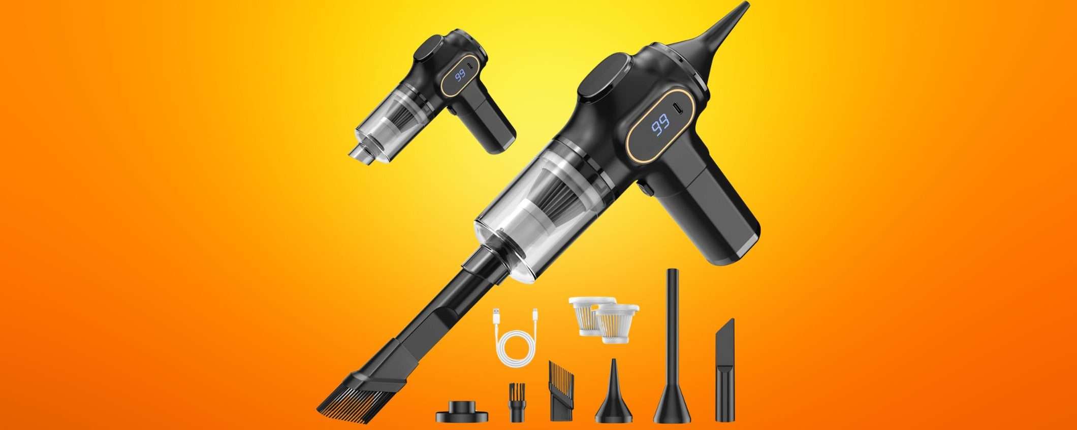 Aspirapolvere per auto mini ma POTENTISSIMO: su Amazon costa meno di 20 euro Aspirapolvere per auto mini ma POTENTISSIMO: su Amazon costa meno di 20 euro