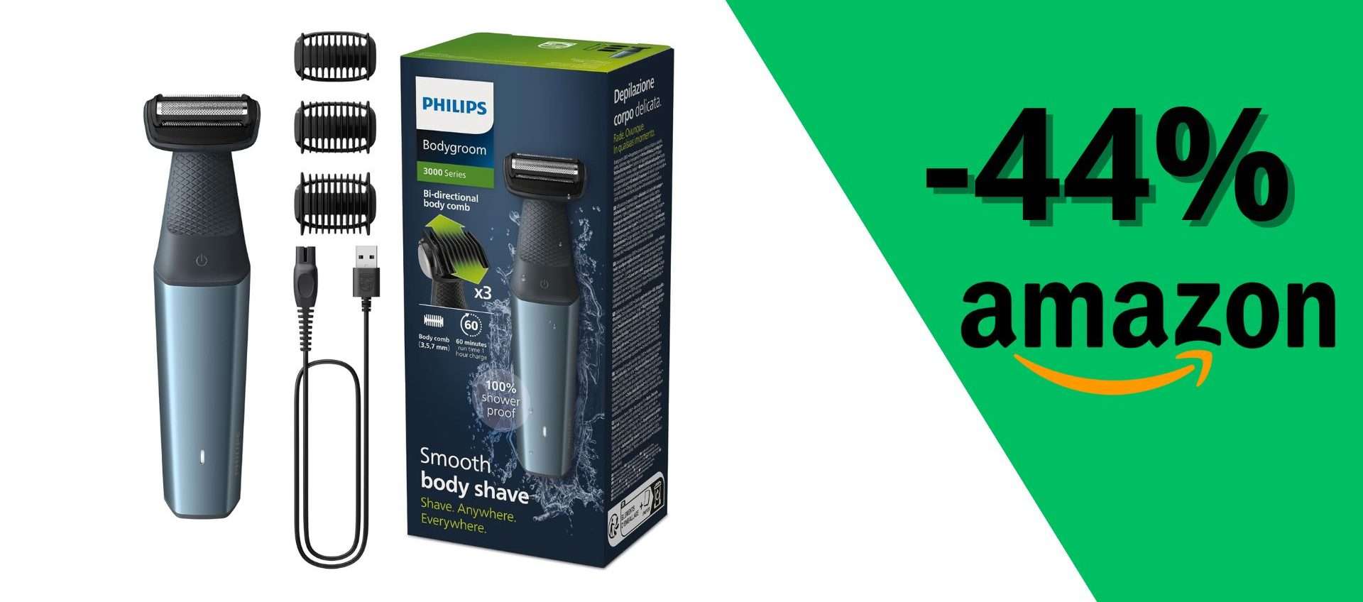 Philips Bodygroom Series 3000: depilazione perfetta con sconto del 44% Philips Bodygroom Series 3000: depilazione perfetta con sconto del 44%