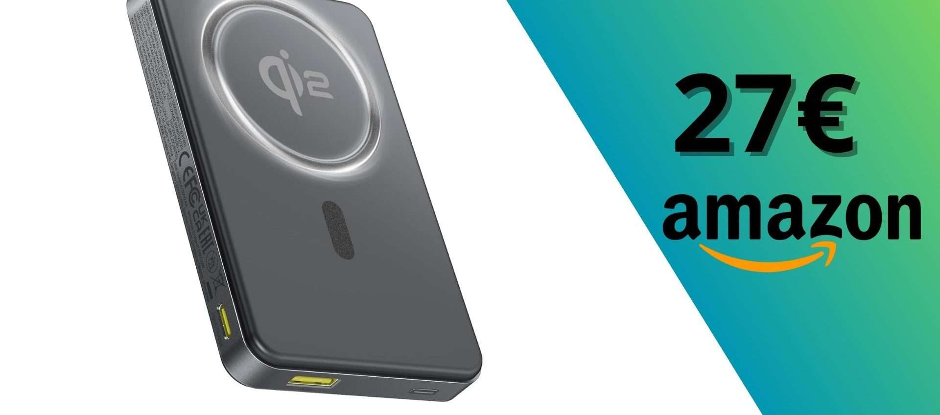 Power bank con MagSage per iPhone, DOPPIO SCONTO clamoroso: lo paghi solo 27€ Power bank con MagSage per iPhone, DOPPIO SCONTO clamoroso: lo paghi solo 27€
