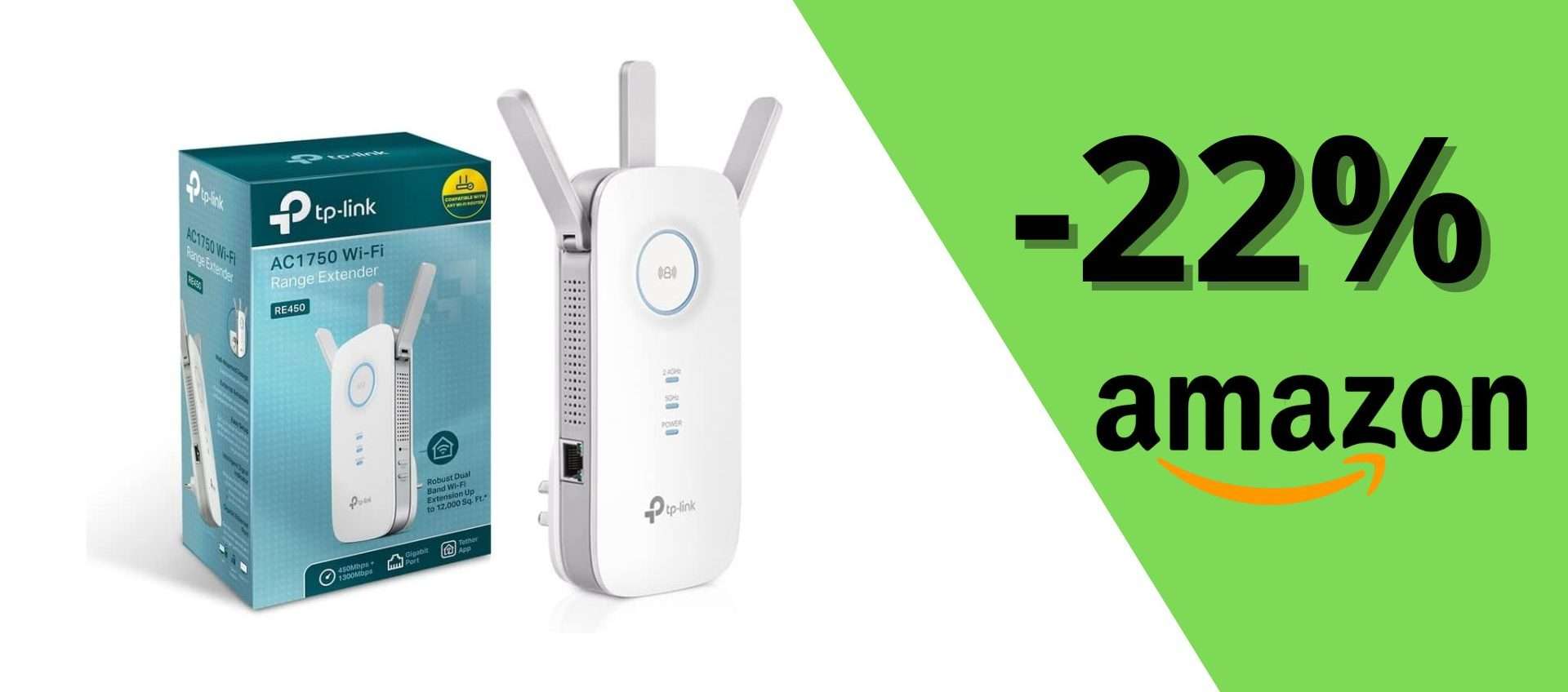 Tp-Link RE450 a 46,99€: ripetitore WiFi AC1750 Dual Band con SUPER sconto del 22% Tp-Link RE450 a 46,99€: ripetitore WiFi AC1750 Dual Band con SUPER sconto del 22%