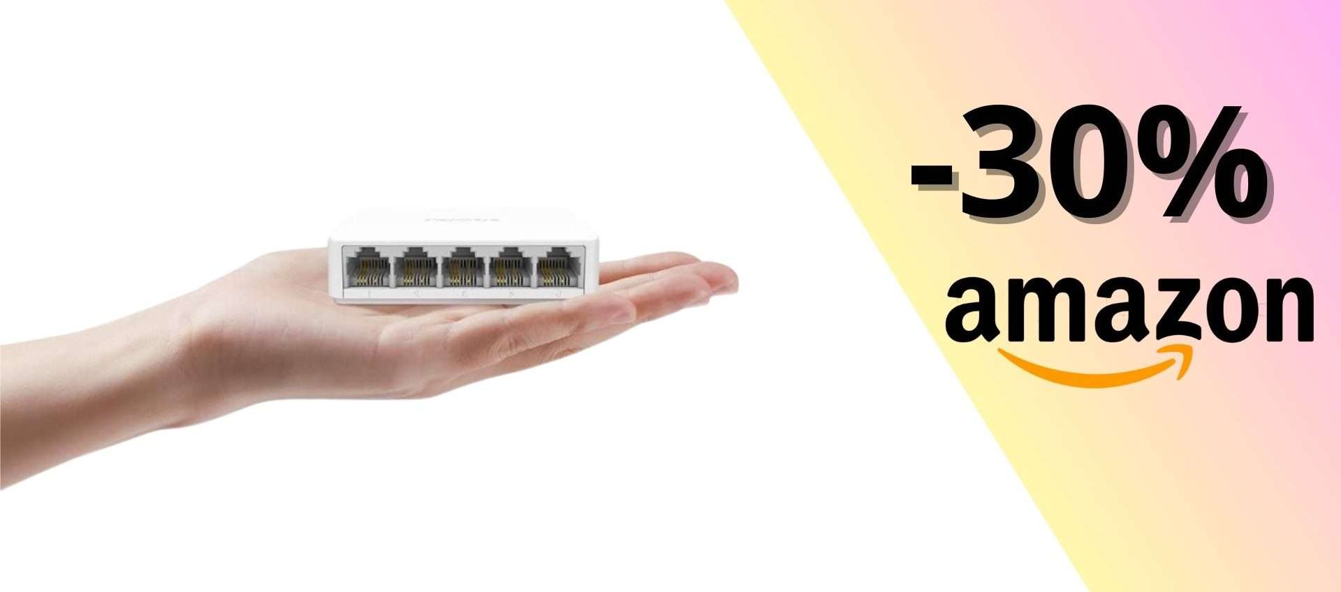 Switch Ethernet a 5 porte TP-Link, prezzo da outlet: oggi a meno di 7€ (-30%)