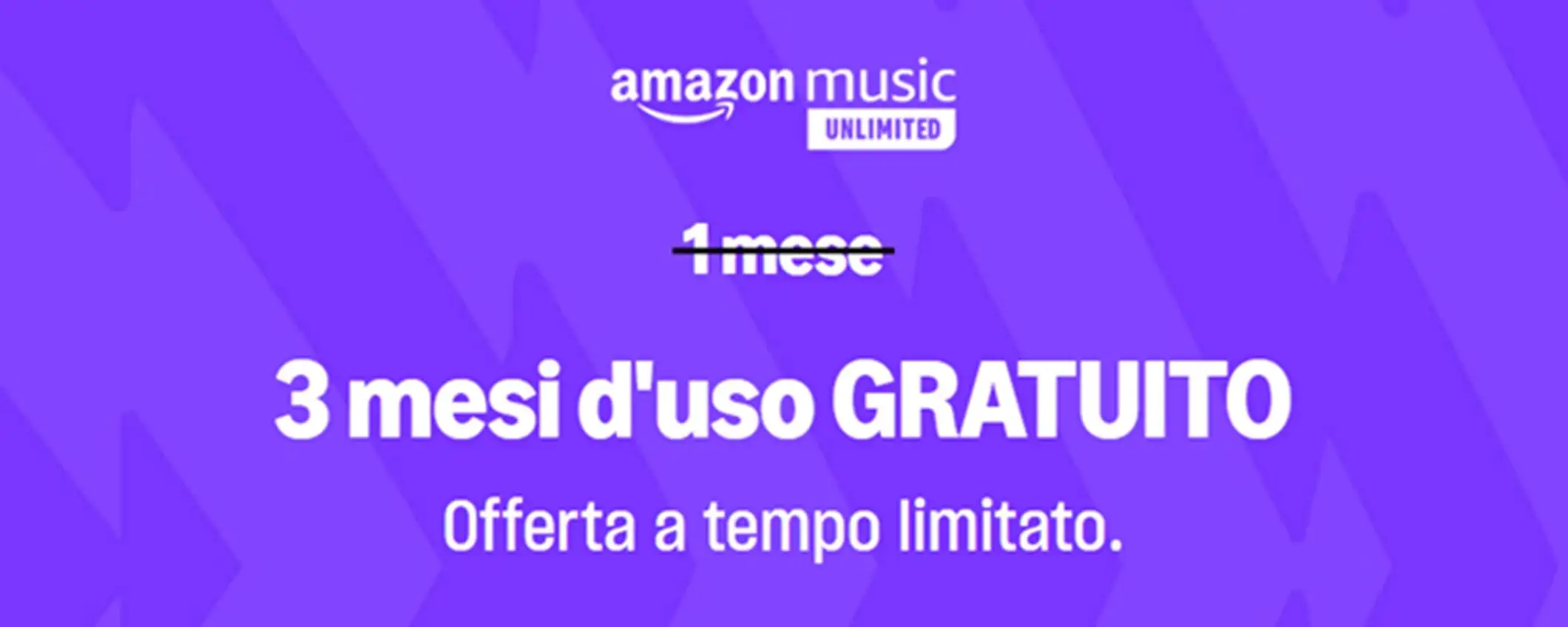 Offerta a tempo limitato: Amazon Music Unlimited gratis per 3 mesi Offerta a tempo limitato: Amazon Music Unlimited gratis per 3 mesi