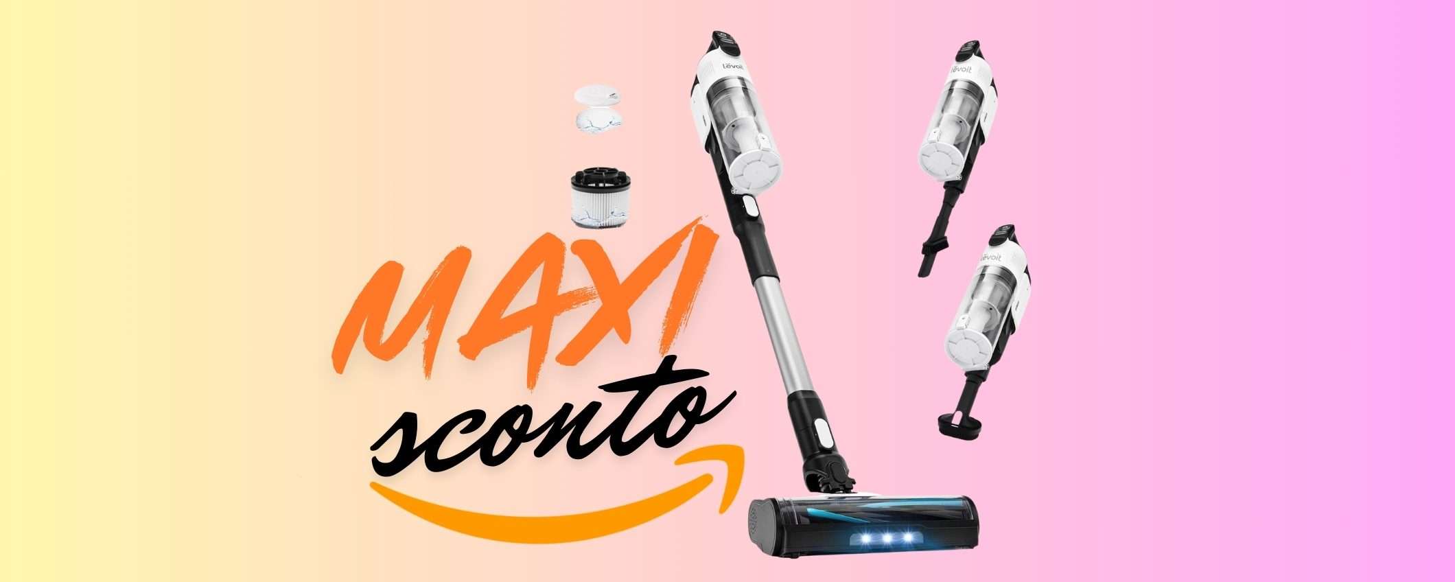 Aspirapolvere senza fili da 50 minuti e 3 modalità in MAXI SCONTO Amazon Aspirapolvere senza fili da 50 minuti e 3 modalità in MAXI SCONTO Amazon