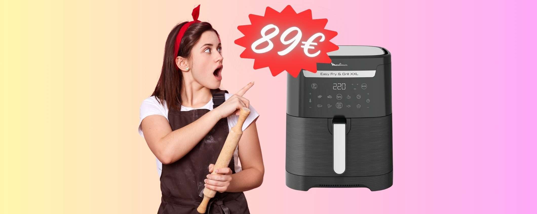 Cibi buonissimi e più sani con la Friggitrice ad Aria Moulinex da 6,5L a soli 89€ Cibi buonissimi e più sani con la Friggitrice ad Aria Moulinex da 6,5L a soli 89€