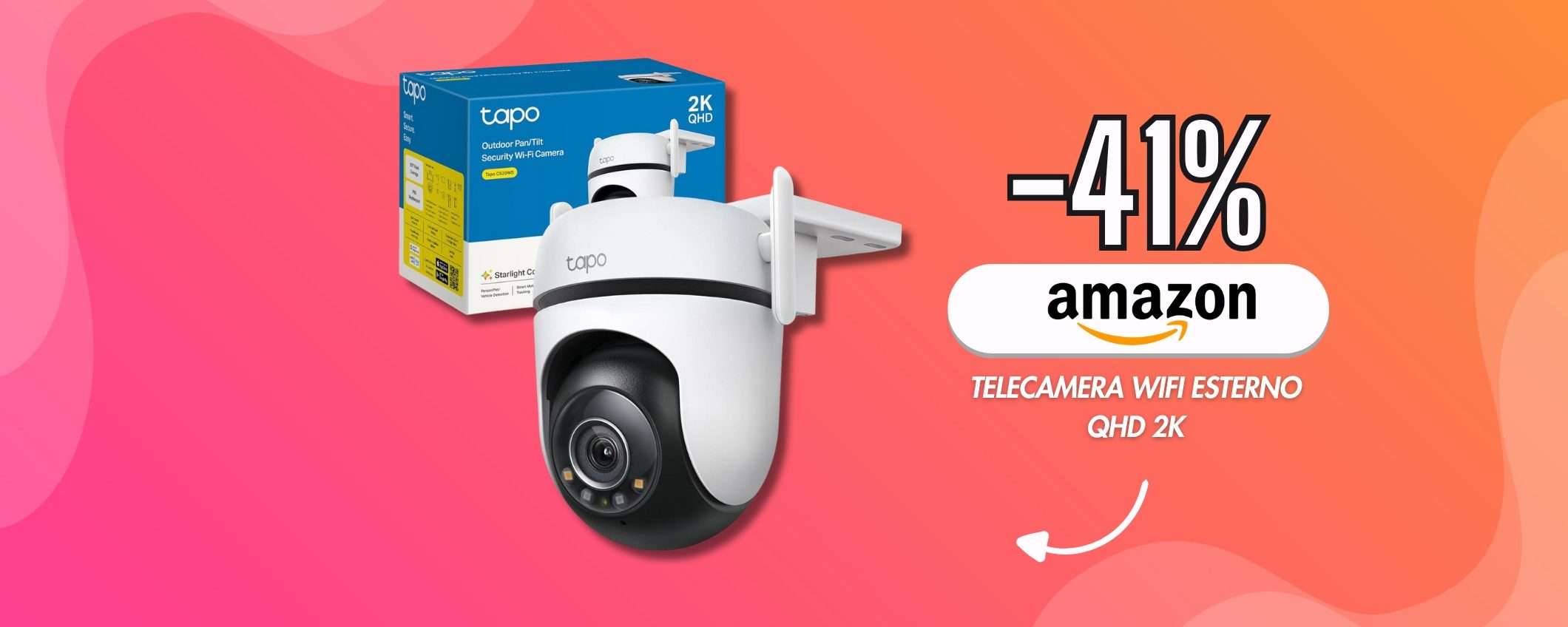 Telecamera 2K e WiFi per l'esterno: con 50€ hai la visione a 360° Telecamera 2K e WiFi per l'esterno: con 50€ hai la visione a 360°