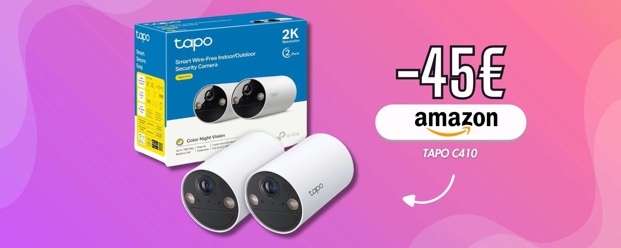 Tapo C410, le 2 telecamere senza fili e visione 2K a prezzo shock Tapo C410, le 2 telecamere senza fili e visione 2K a prezzo shock